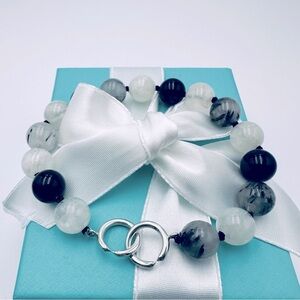 RETIRED Tiffany & Co. Onyx Multi Gemstone Silver Bracelet by Picasso Packaging